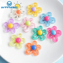 WFFNNKC 10-20Pcs Transparency Color Flower Resin Crafts Cute Hairpin Jewelry Decor Patch DIY Garment Sewing Supplies Accessories