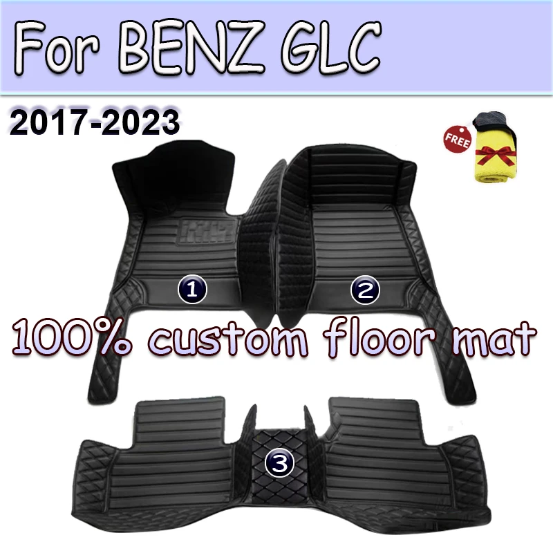 Car floor mats for BENZ GLC COUPE SUV X253 C253 2017 2018 2019 2020 2021 2022 2023 Custom auto foot Pads automobile carpet cover