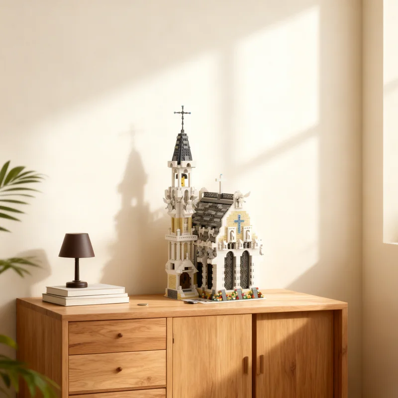 

4336 деталей MOC CITY CHURCH: Модульная модель городского пейзажа, строительные блоки, креативный подарок, DIY-набор для демонстрации, премиум-класс для взрослых и детей, для дома и рабочего стола