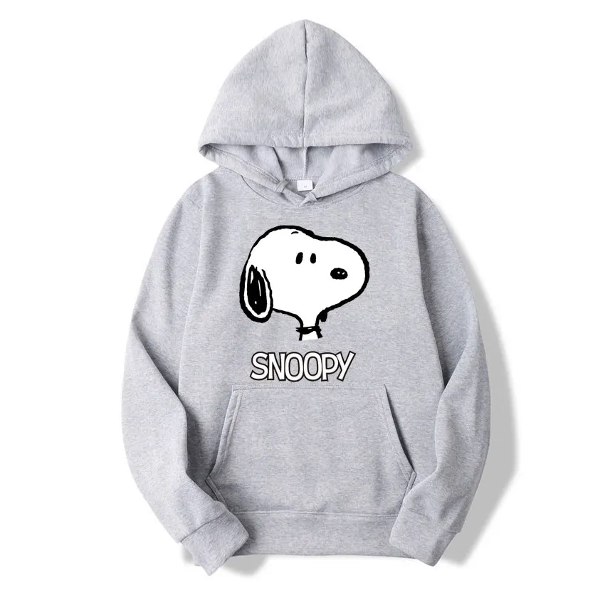 2024 New Snoopy Women Hoodie Tops Spring Autumn Casual Men Pullover Cartoon Anime Couple Oversized Sweatshirt Clothes