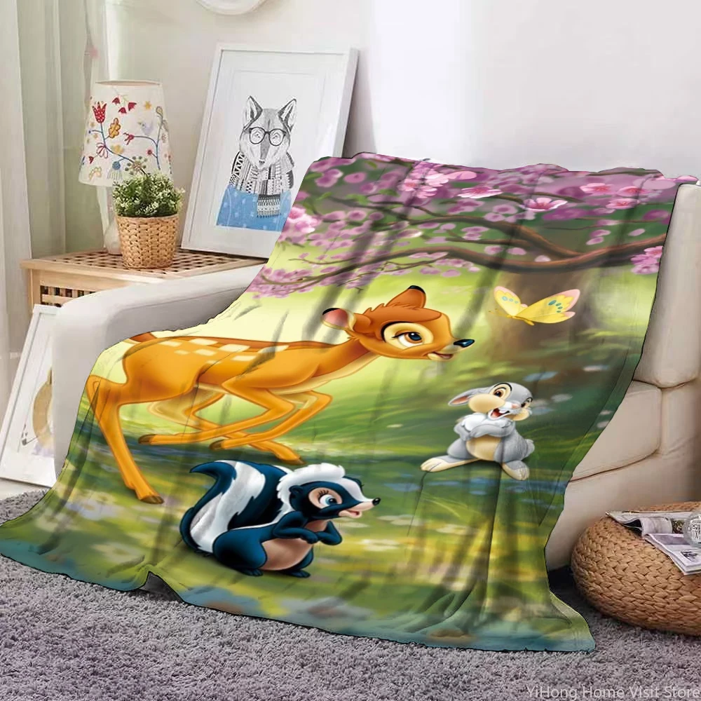 Bambi the Little Deer Flannel Thin Blanket.Four Season Blanket. Travel Picnic,for Sofa,Beds,Living Rooms,Fluffy Blanket Gifts