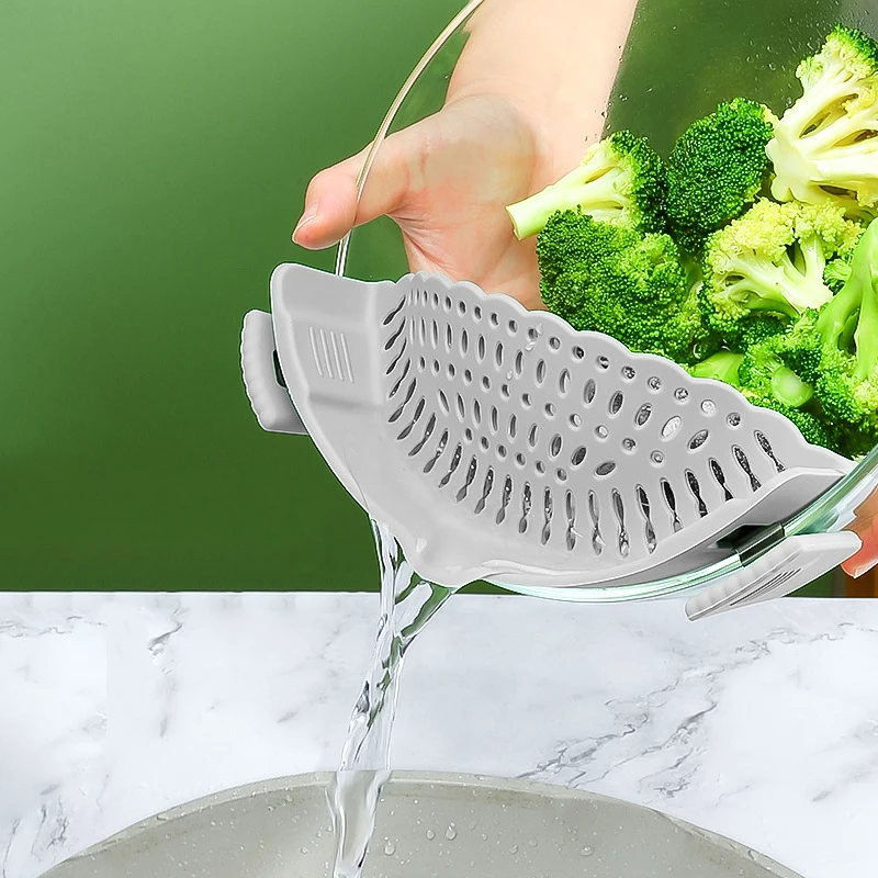 New Silicone Pan Pot Strainer Pot Strainer Pan Drainer Pasta Spaghetti Practical Draining Tool For Home Kitchen Easy Draining