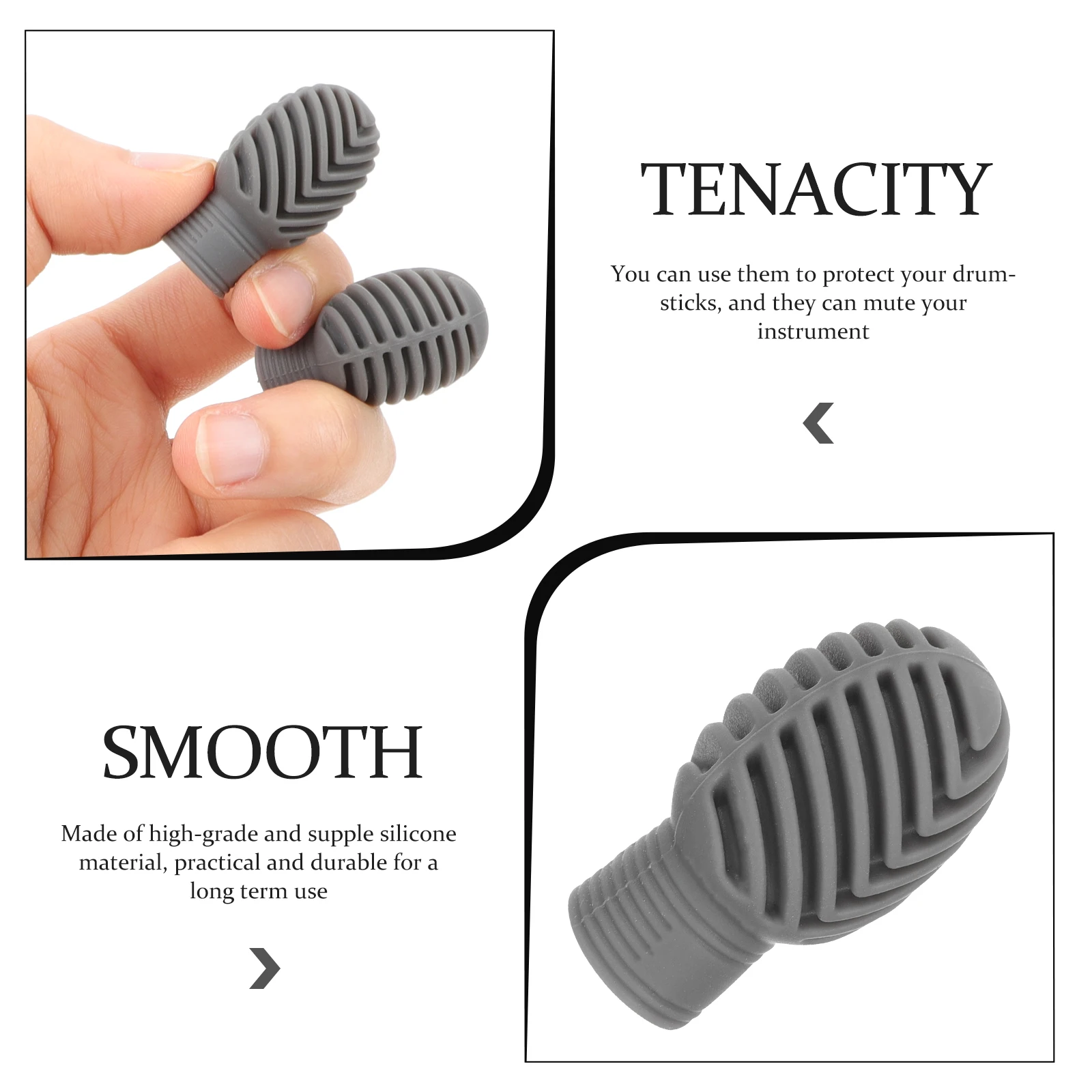 

2 Pcs Drumstick Protector Silent Tip Boxed Covers Silica Gel Silicone Protectors
