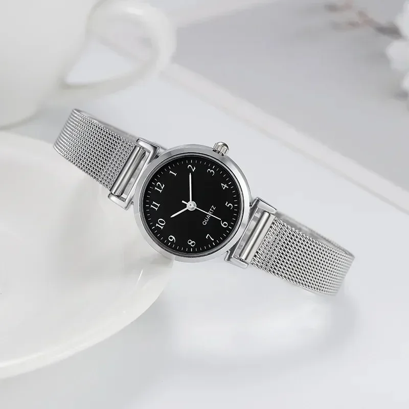 Women Watches Saat Simplicity Silver Mesh Strap Women's Bracelet Watch Casual College Style Fashion Versatile Clock Gift 손목 시계