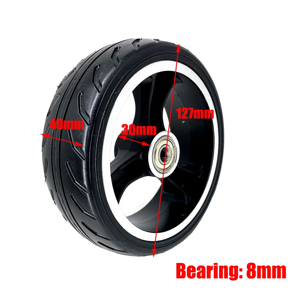 5 Inch Wheel Solid Tire and Aluminum Alloy Rim for Mini Foldable Carbon Fiber Electric Scooter Fast Wheel F0