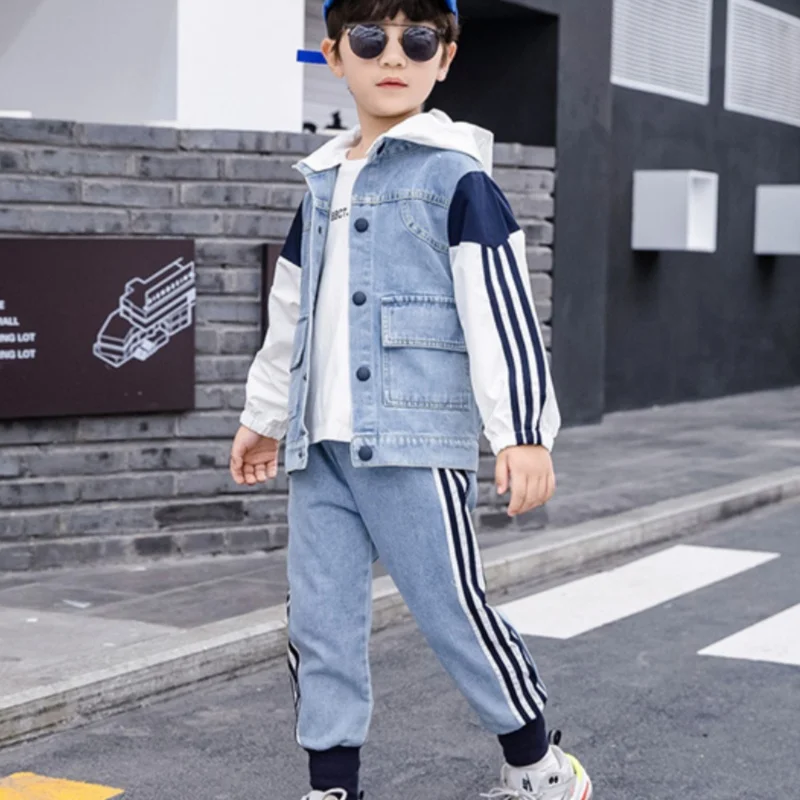 

Boys Coat +Pants Kids Suits 2PCS/Set Cotton 2024 Cool Spring Autumn Cotton Tracksuit Sport Christmas Gift Children Clothing