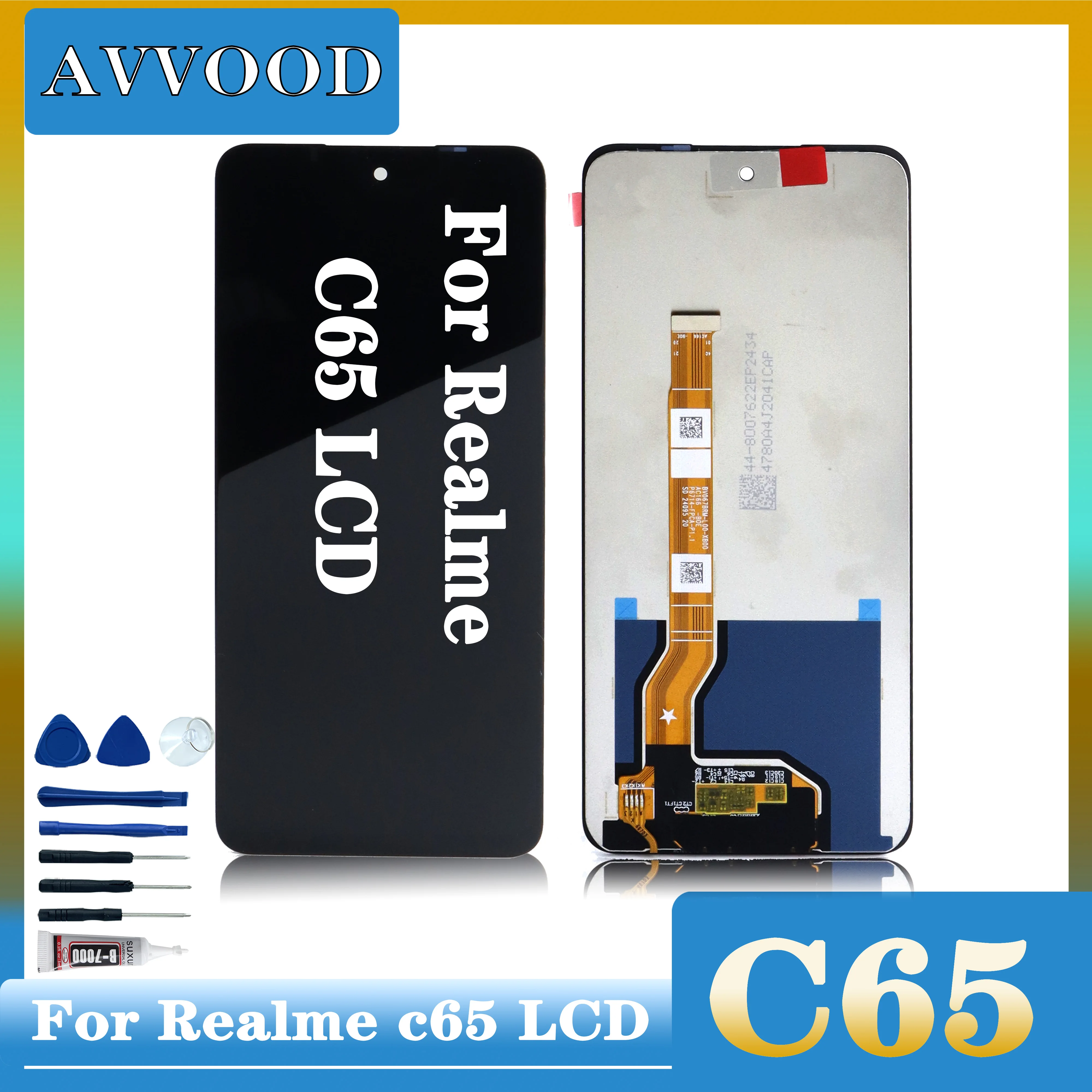 

ЖК-дисплей 6,67 дюйма для Realme C65 RMX3910, экран с сенсорной панелью, дигитайзер для realme c65, дисплей с инструментом