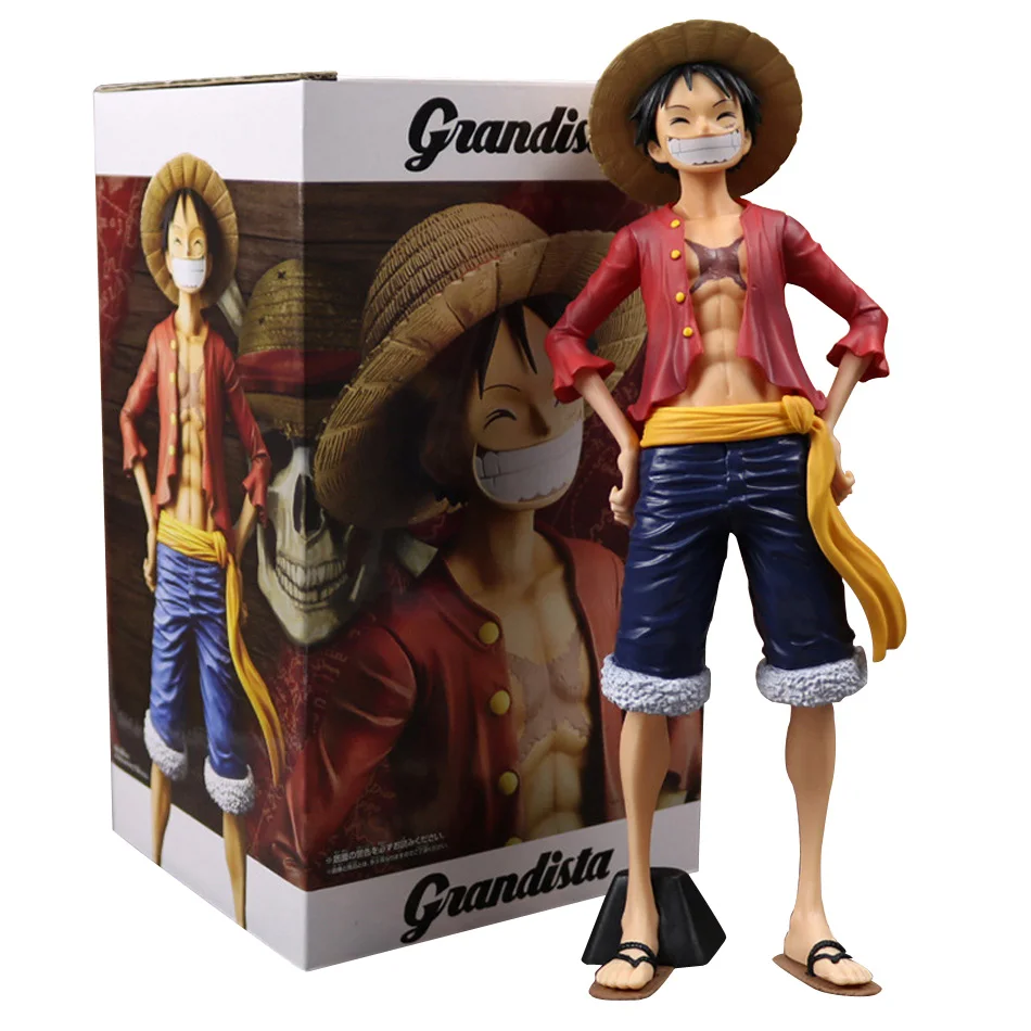NOWY 28cm One Piece Anime rysunek pewny Smiley Luffy trzy formy twarz zmieniająca się lalka figurka Model zabawki zestawy