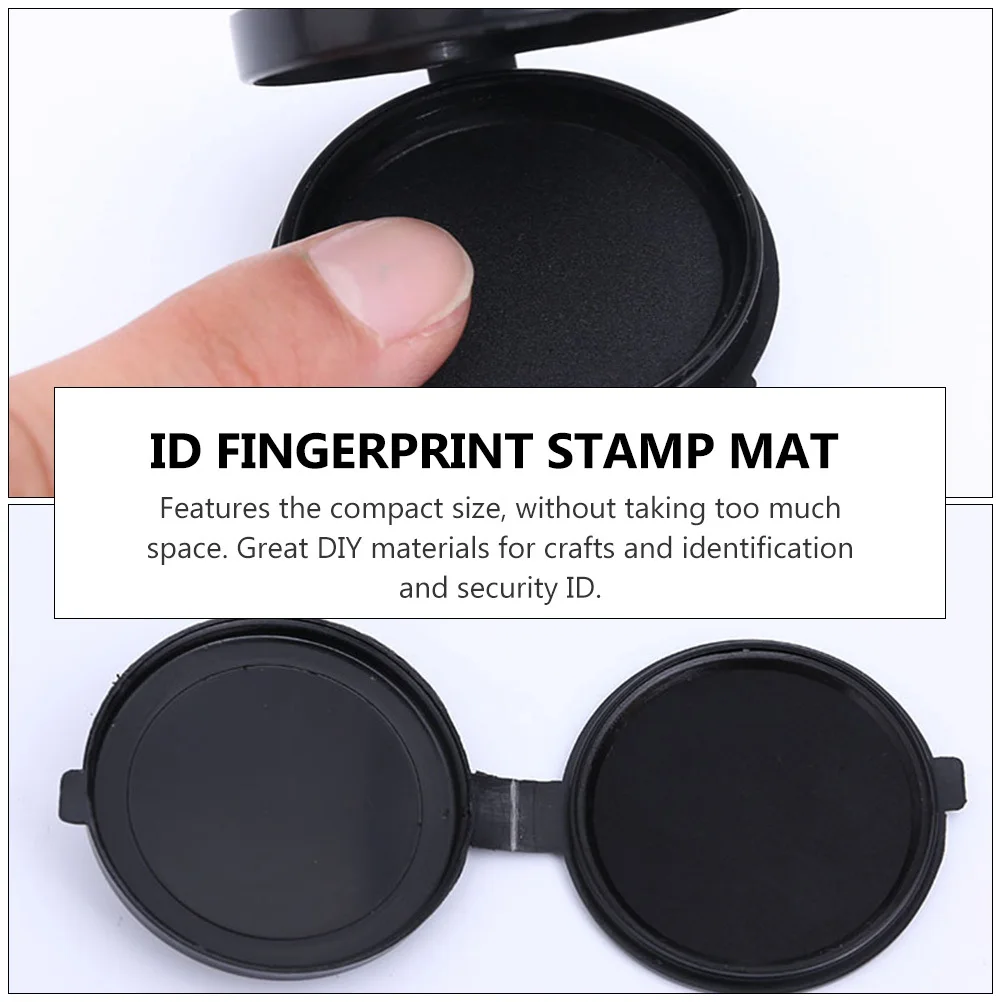 4Pcs Fingerprint Ink Pad Black Portable Compact Thumbprint Ink Mat for Identification Notary Stamp Security Privacy Protection