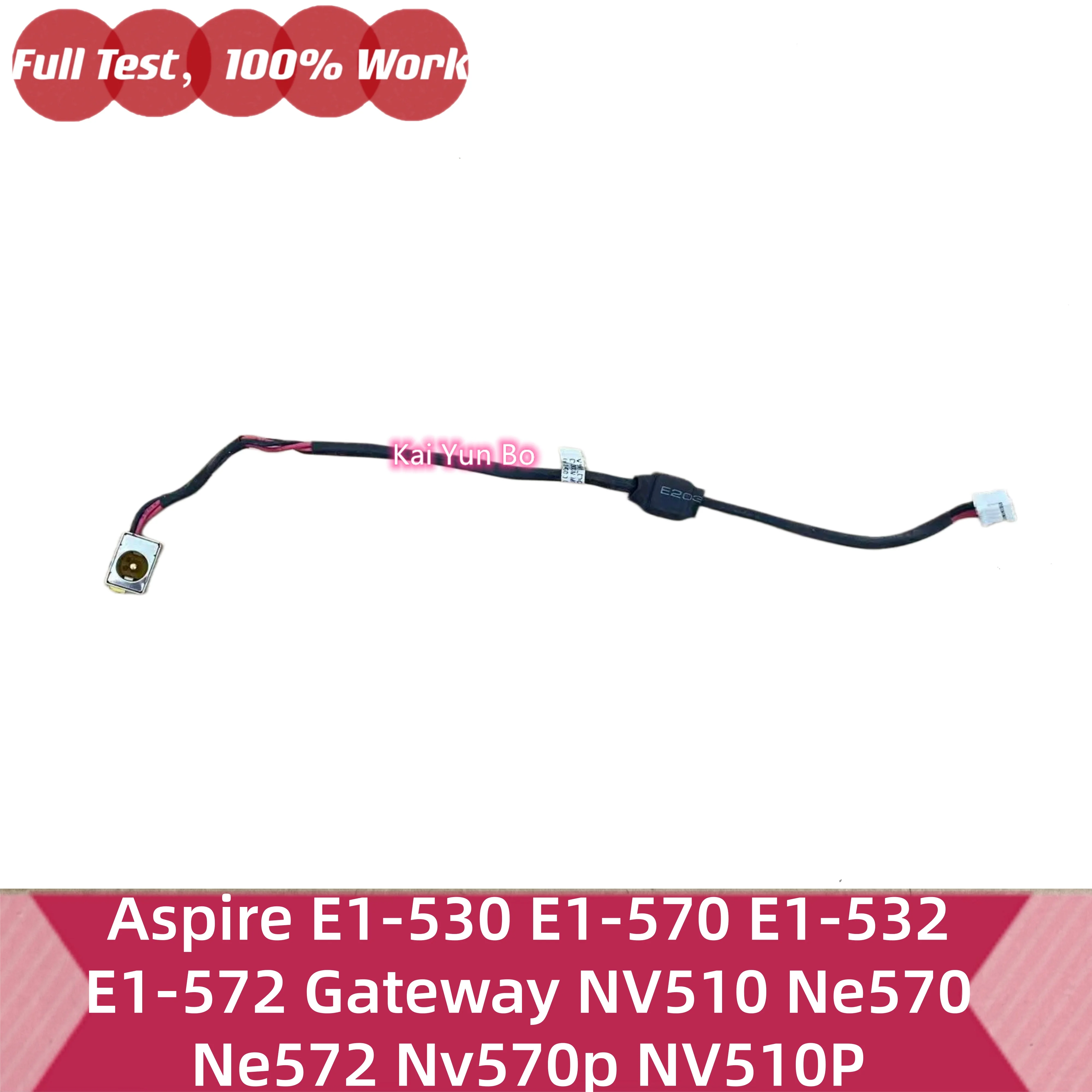 Cabo de alimentação DC-IN para laptop Acer Aspire E1-530 E1-570 E1-532 E1-572 Gateway NV510 Ne570 Ne572 Nv570p NV510P DC30100MM00