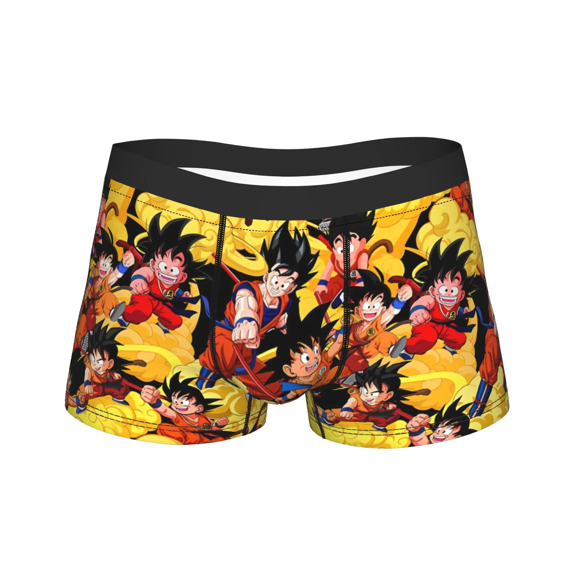Goku Super Saiyan Collage Shorts Briefs  Underwear Trenky Men Elastic Boxer Shorts Printing Oversize Underpants