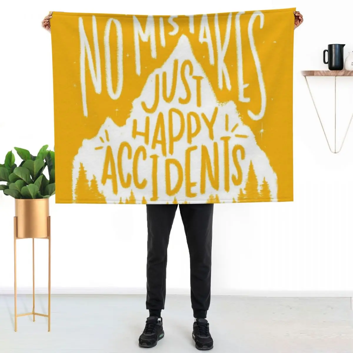 Sunny No Mistakes, Just Happy Accidents Throw Blanket Furrys Blankets For Bed Decorative Sofa Sofas Decorative Beds Blankets