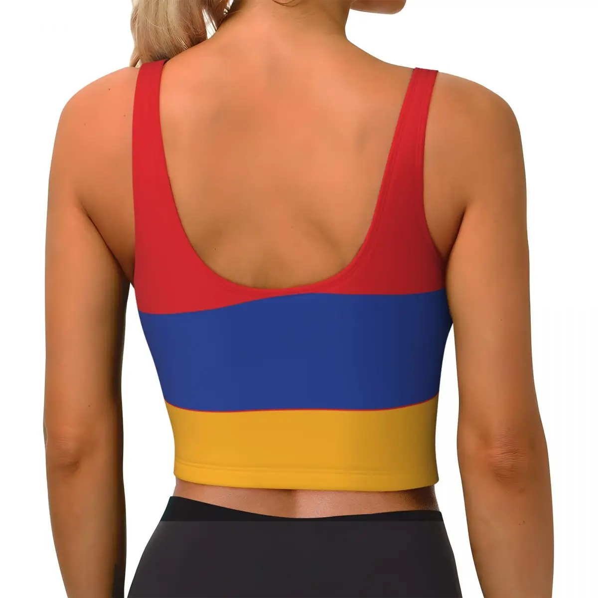 Armenia Flag Basic Tops Women Samba Sexy V-Neck Yoga Fitness Sports Tops