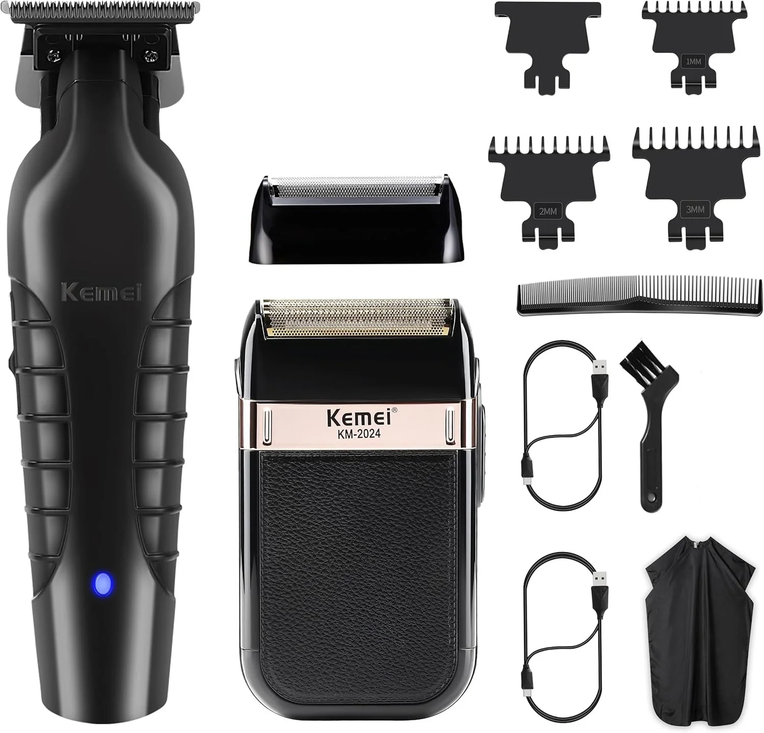 

Kemei 2299 триммер для волос для мужчин, профессиональная бритва с сеткой, машинки для стрижки волос с нулевым зазором, беспроводная электрическая бритва, набор для бритья