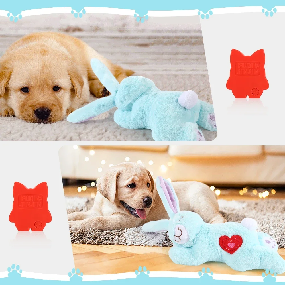 Kaninchen-Herzschlag-Hundespielzeug für Welpen, Hund/Katze, Verhaltens-Schlafhilfe, Welpenspielzeug,