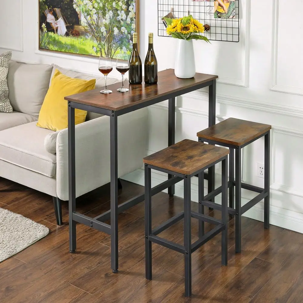 

Bar Table, Narrow Long Kitchen Dining Table, Sturdy Metal Frame, Industrial, 15.7 X 39.4 X 35.4 Inches