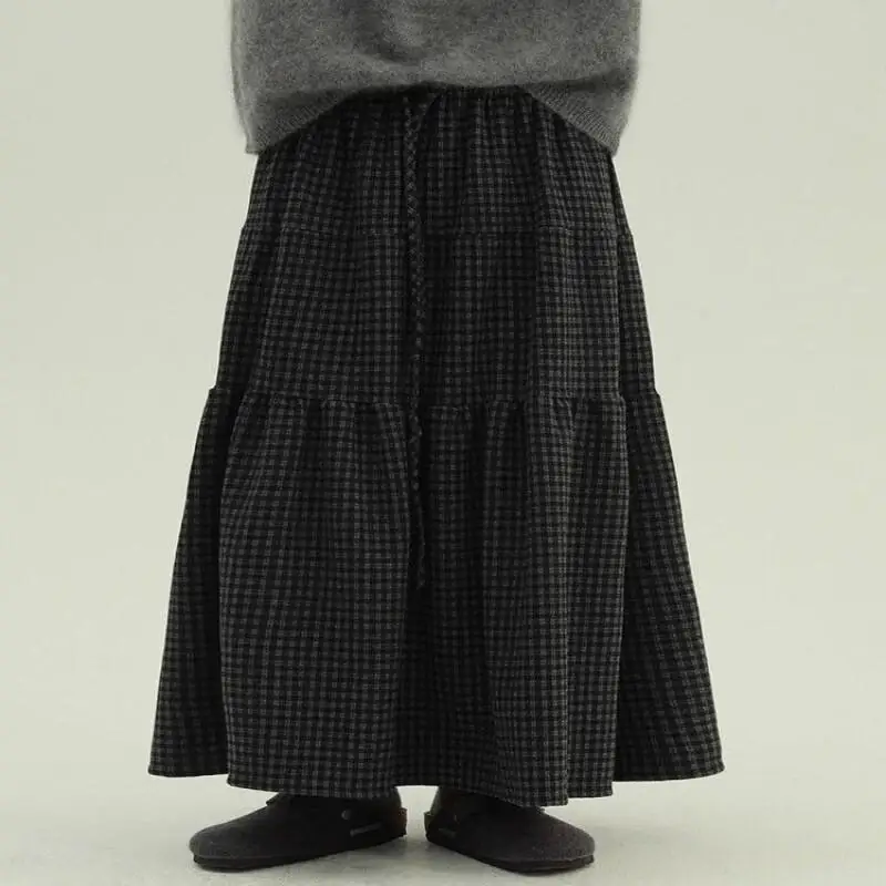 Gonna da donna Gonna torta scozzese autunno e inverno Donna Vintage Inverno Nuova gonna casual a linea Nuova collezione Versatile retrò