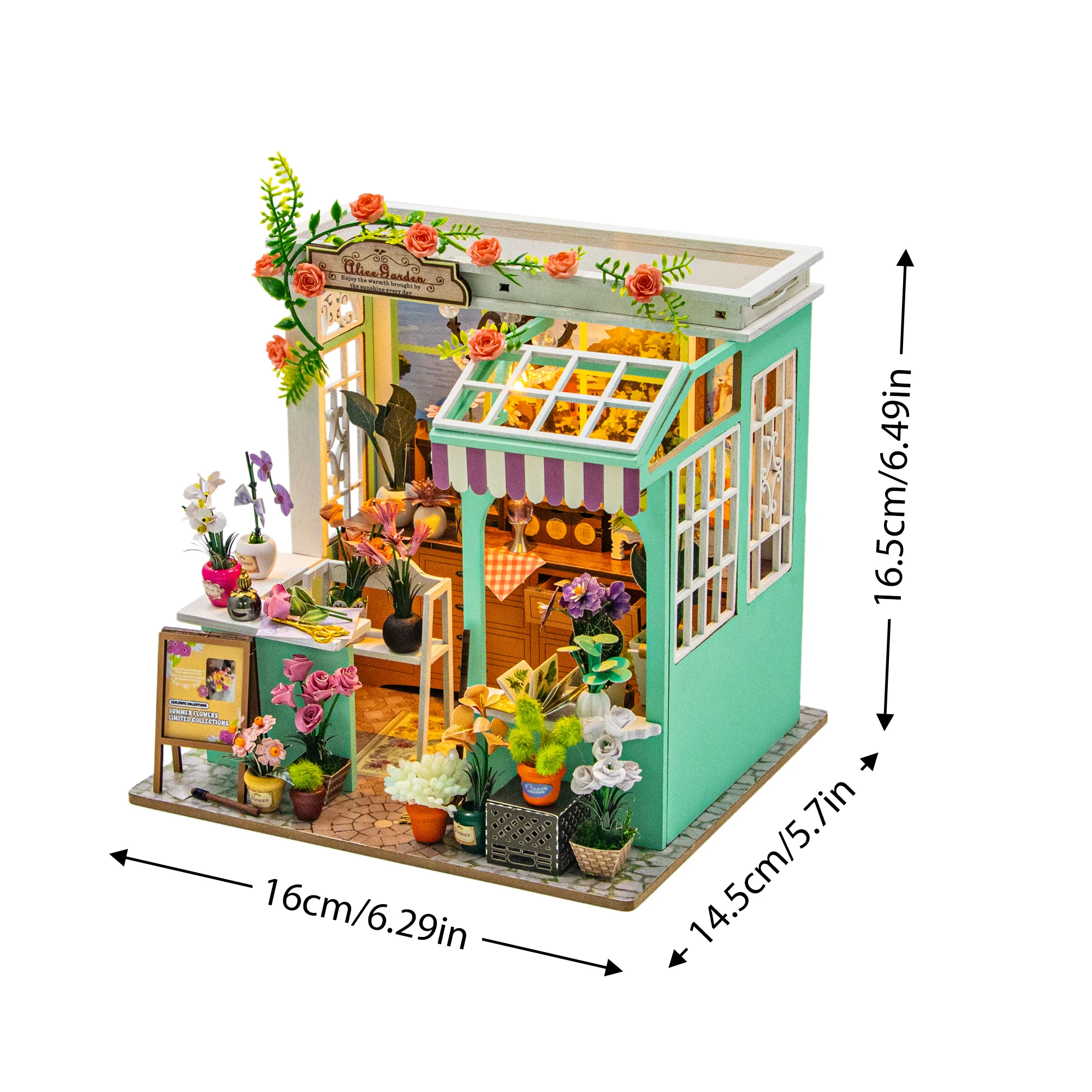 Diy de madeira princesa jardim mini casa kits modelo em miniatura com luzes led casa bonecas com móveis para amigos presentes aniversário