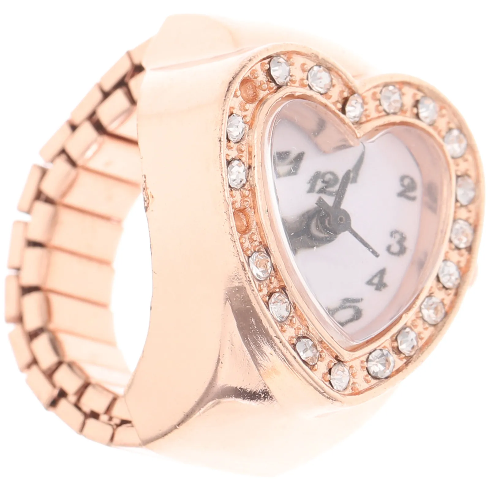 Mini Finger Ring Watch for Men and Women – Stainless Steel, Crystal Dial, Bright Color Modern Decorative Jewelry