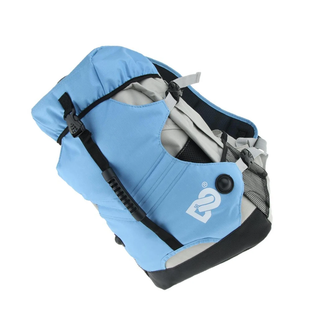 

Adjustable Padded Shoulder Strap Quad Skate and Inline Skate Sport Backpack Blue