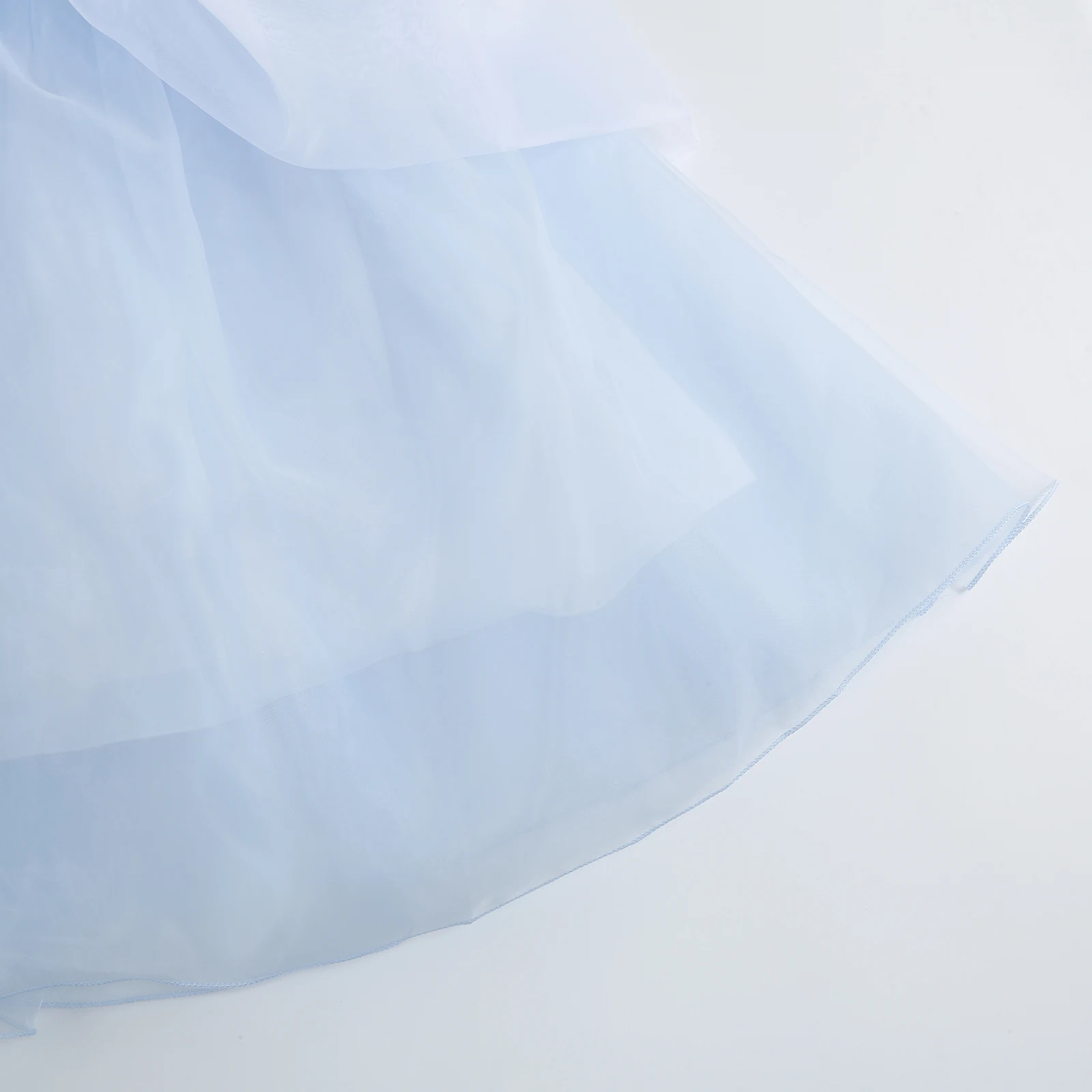 Mädchen Blaues Prinzessinnenkleid mit Spitze und 3D-Blumen Ballkleid Kinder Geburtstagsparty Cendrillon Outfit Halloween Cindy Rollenspiel-Kostüm – Detail 9