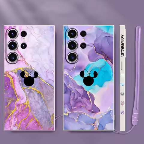 Disney Minnie Logo Phone Case for Samsung Galaxy S25 S21 S22 S23 S24 Ultra S20 FE S10 Plus Note 10 20 Ultra Cover