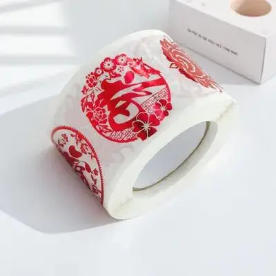 

1 Roll Of Festive New Year Tapes Gift Wrapping Stickers Self-Adhesive Labels For Spring Festival Gift Sealing Decoration