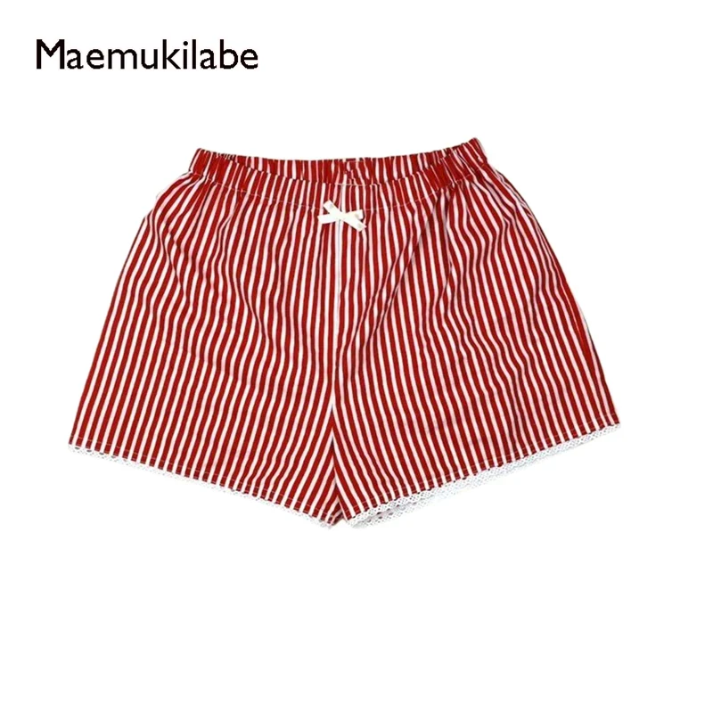 Maemukilabe-Short Vintage à Carreaux pour Femme, Pantalon Court Imprimé à Rayures, Taille artificiel astique, Décontracté, Pyjama de Salon, Streetwear Astronomique