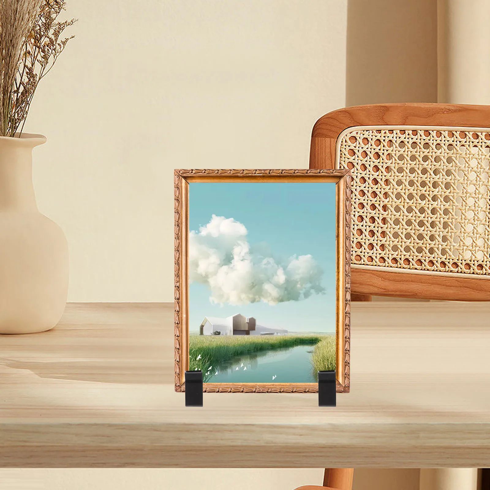 

16 Pcs S Art Display Base Sturdy Plastic St for Frames Certificates Cellphones Home Office Use Decor