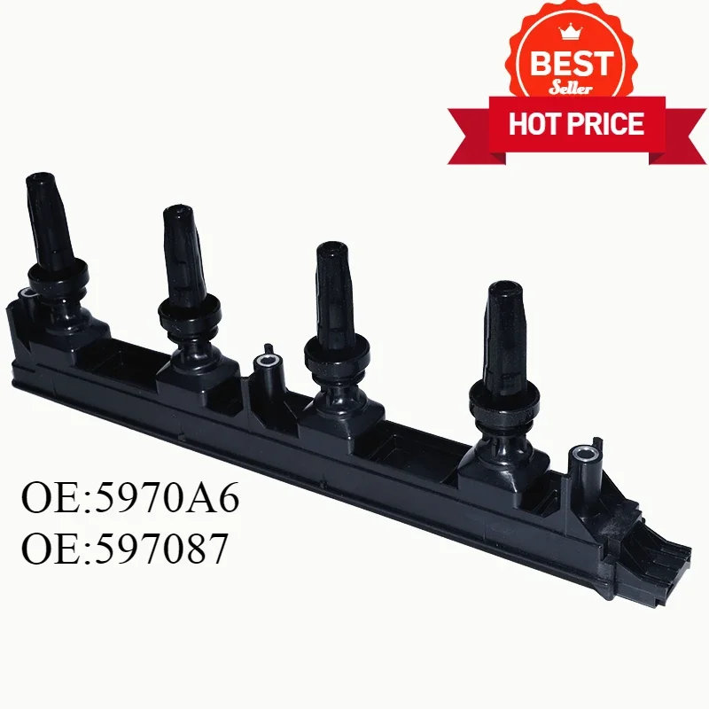 

4-In-1 Ignition Coil Pack Set 597087 5970A6 For CITROEN C4 C5 C8 JUMPY/PEUGEOT EXPERT Van 307 408 Car Engine Accessories 245101