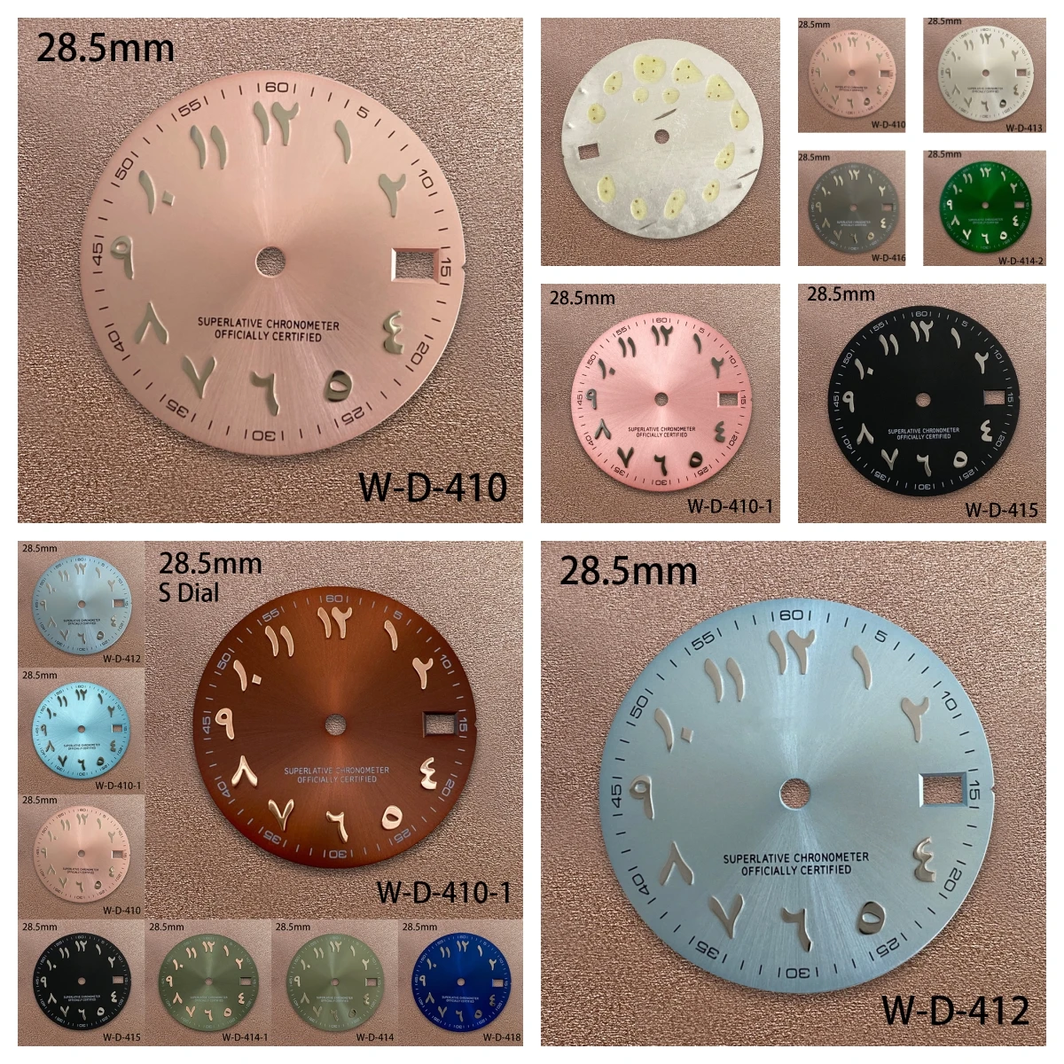 

28.5mm S Logo Arab Sunray Dial Suitable For NH35/NH36 Japan Automatic Movement High-Quality Watch Modification Accessories