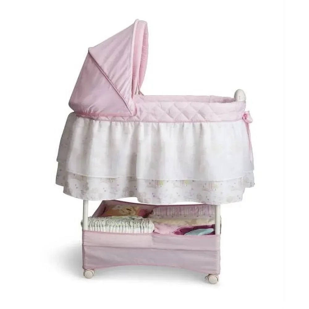 Delta Children Gliding Bassinet, Pink Princess