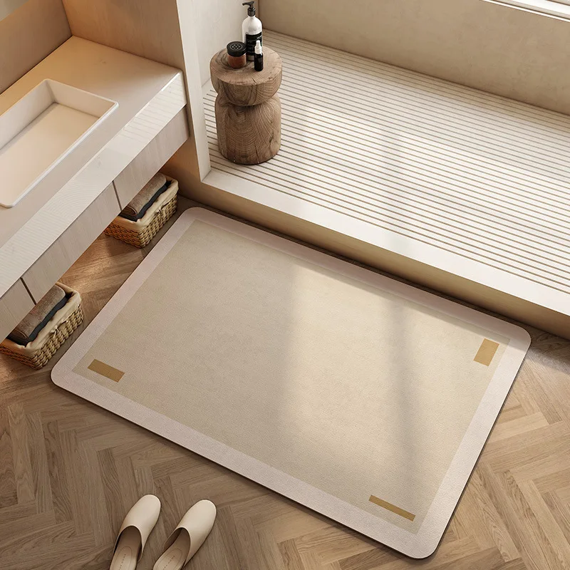 

Household Diatomite Bath Mat, Super Absorbent & Non-Slip, Wear-Resistant Quick-Drying Floor Rug for Bathroom