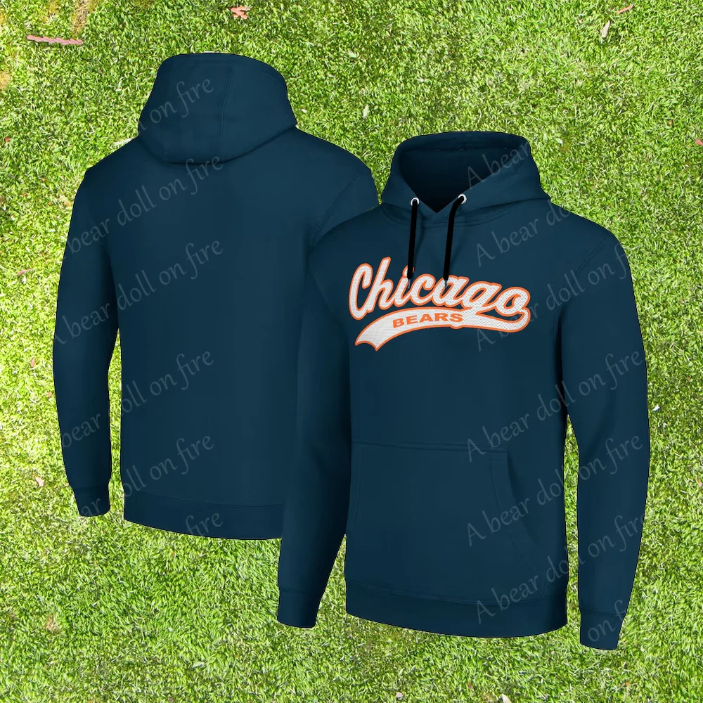 Chicago Bears Starter Unisex Tailsweep Pullover Hoodie Clothing Top Sweatshirt Casual Y2k Sport Hoodie Fashion Clothing Tops