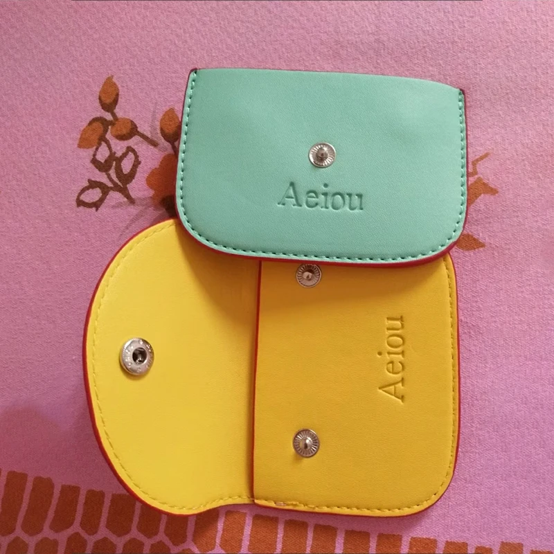 

Двухцветный картхолдер в корейском стиле, трендовый, высококачественный, съемный, с принтом, женский кошелек для карт