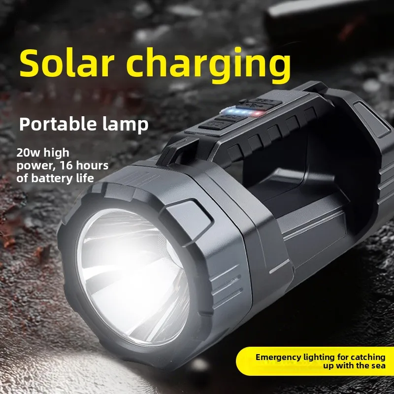 جديد فلاش مصباح يدوي كشاف بالطاقة الشمسية ضوء قوي تحذير المحمولة مصباح يدوي في الهواء الطلق إضاءة متعددة الوظائف #1