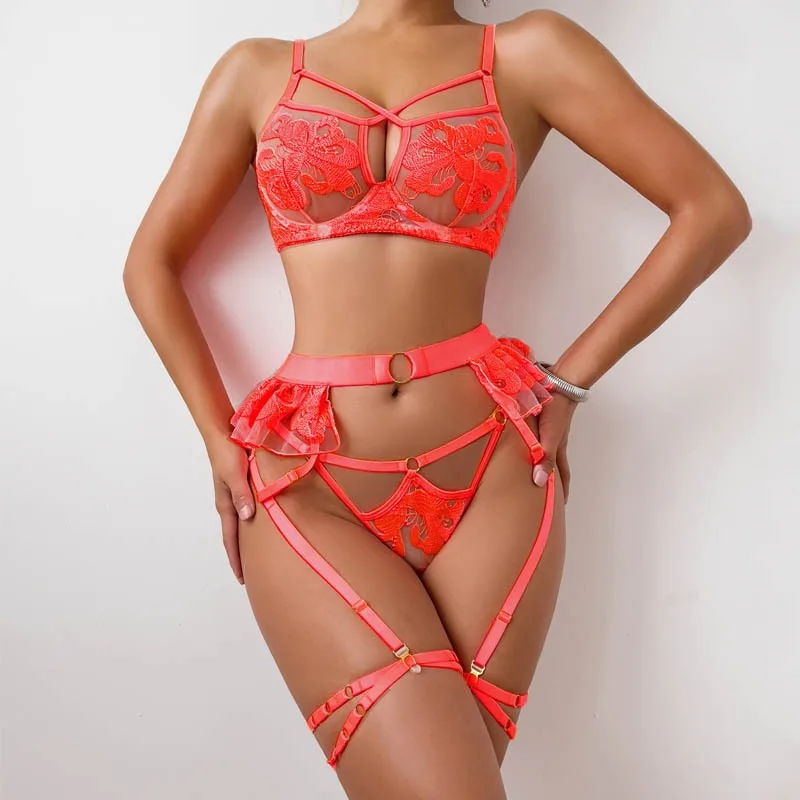 

Эротическое белье Toucheart, юбка с цветочной вышивкой и рюшами, сексуальное прозрачное облегающее нижнее белье с открытой спиной премиум-класса, соблазнительное нижнее белье