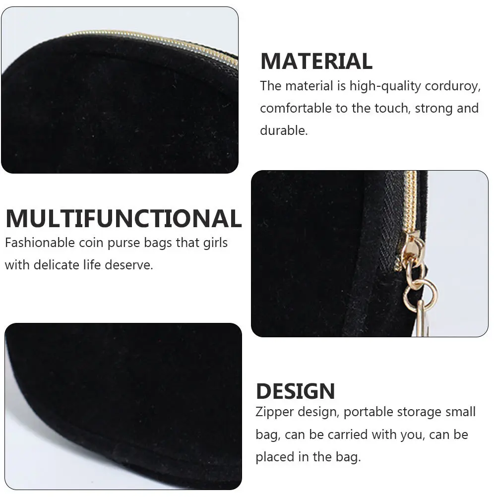 

1Pcs Mini Makeup Storage Bag Corduroy Portable Coin Pouch for Women Small Zipper Wallet Organizer Travel Essential Daily Use