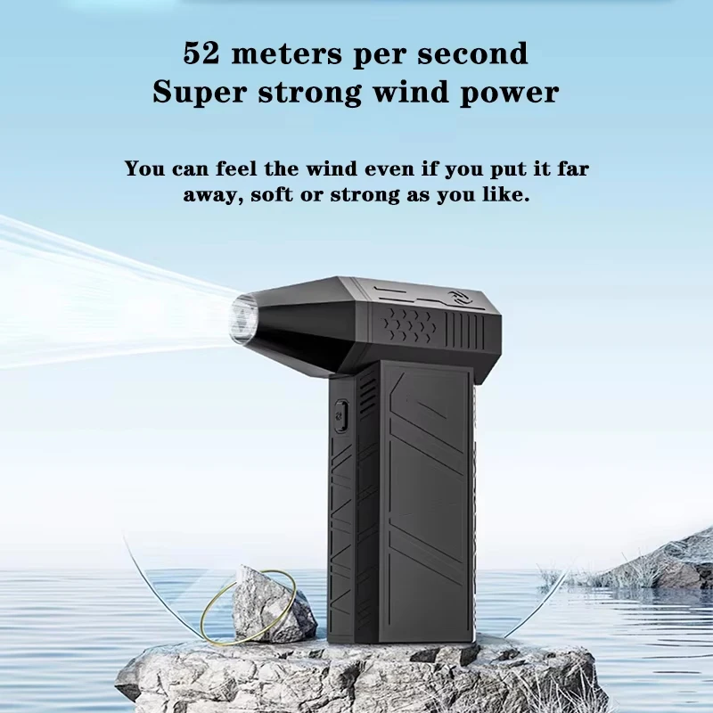 

2026Mini Turbo Jet Fan Turbo Violent Fan Мощный вентилятор с высокоскоростным канальным вентилятором Ручной канальный вентилятор 130000 об/мин Воздуходувка для пыли