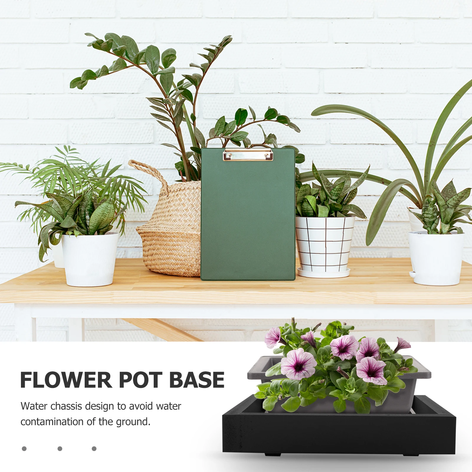 

Square Cement Planter Saucer 18cm Grey PVC Drainage Tray Plants Water Catcher Indoor Flower Pot Base Plant Trays Accessories