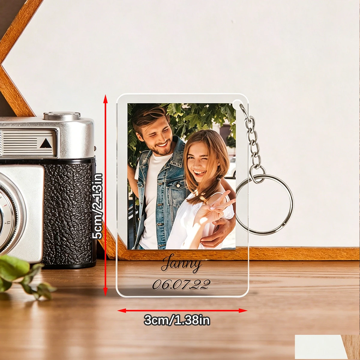 Custom Photo Acrylic Keychain Personalized Text Picture Customized Couple Family Pet Photo Keychain Gift For Lover Friend view 5