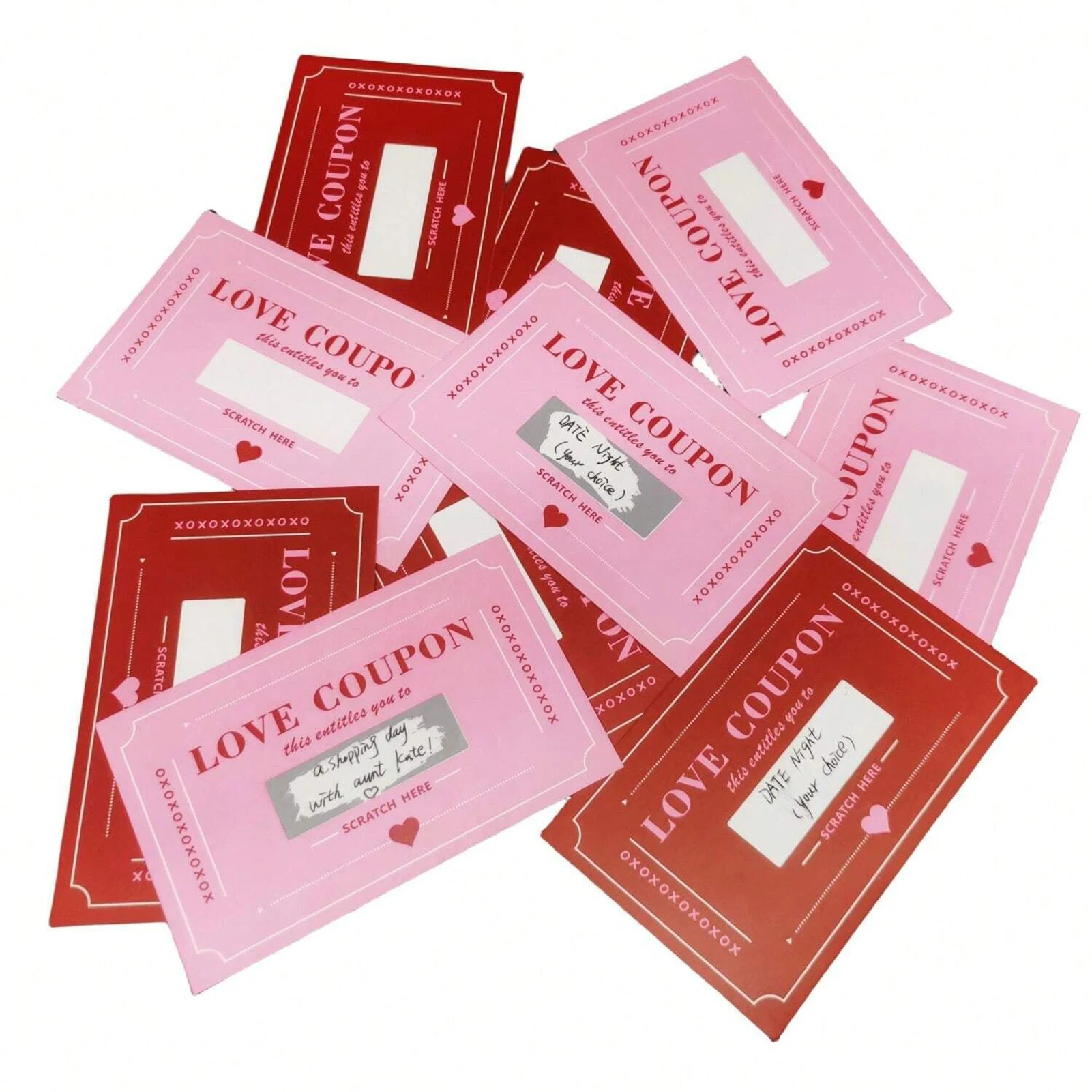 

20pcs Lovers Scratch-off Cards Coupon DIY Romantic Valentine's Day Love Game Card Funny Party Game for Adult Wedding Anniversary