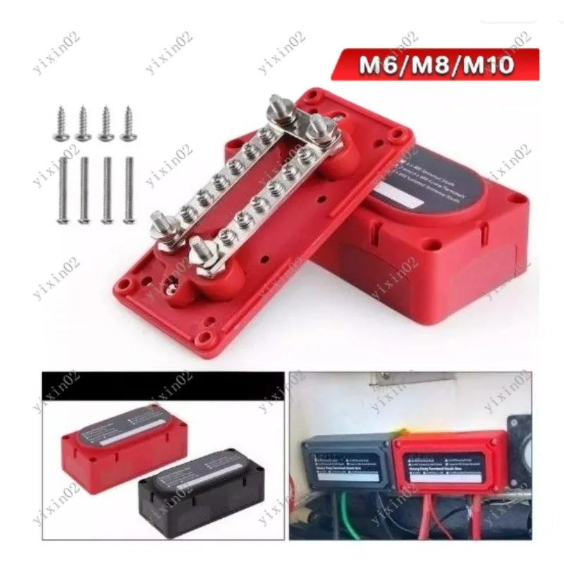 Automotive Marine 300A Terminal Block - M6/M8/M10 Busbar Power Distribution Connectors