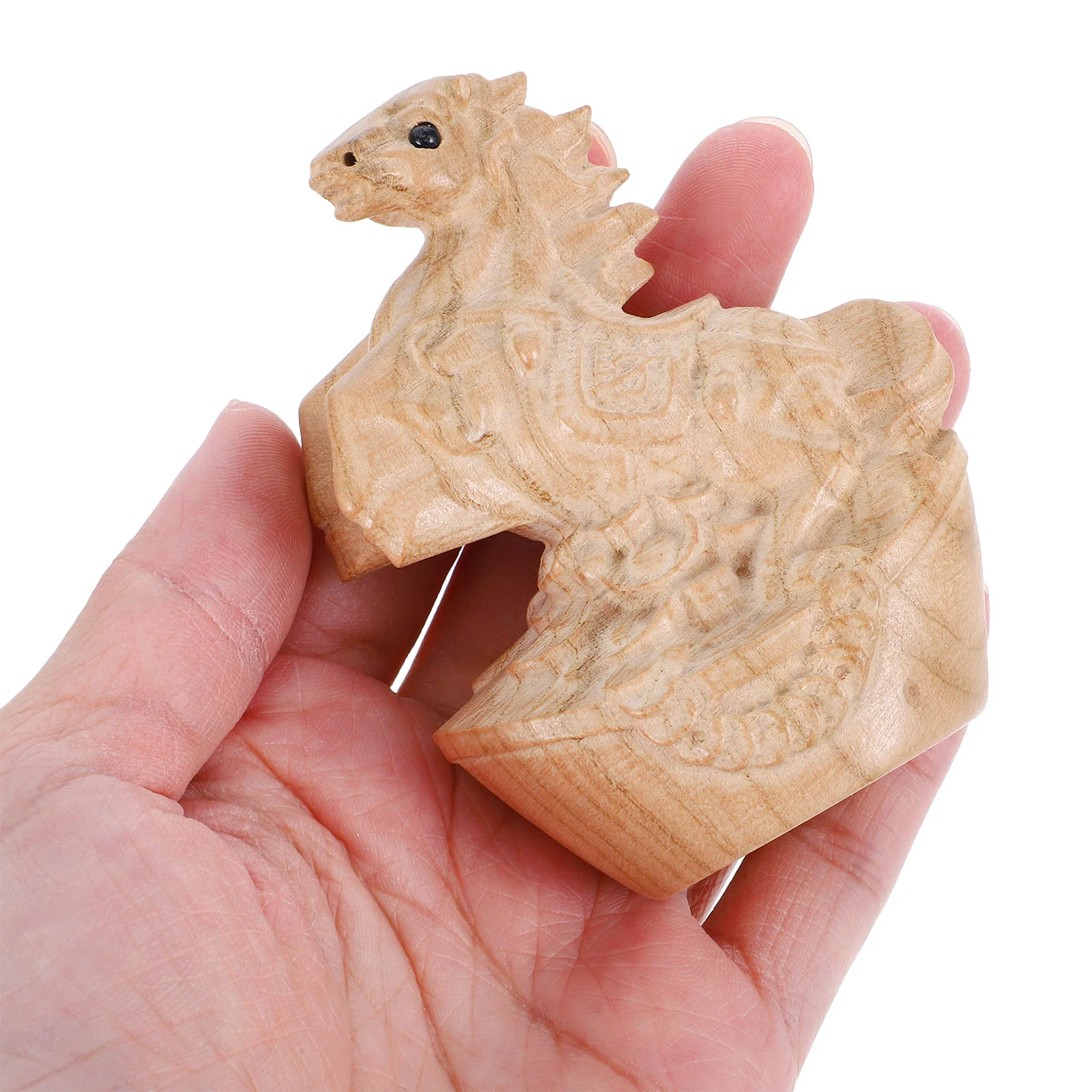 Wooden Horse Ornament Beautiful Wood Horse Sculpture Horse Figurine Desktop Decor Animal Model Adornment Wood Carved Sculpture