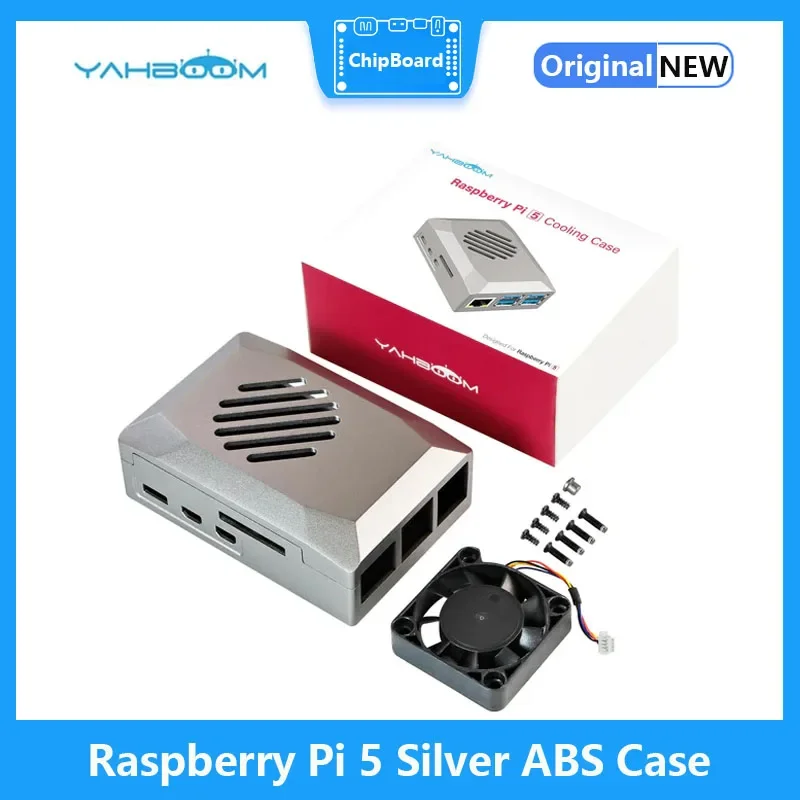 

Raspberry Pi 5 Silver ABS Case with PWM Cooling Fan