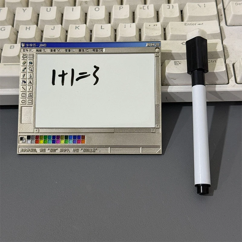 Vintage Computer Drawing Board Notepad With Magnetic Whiteboard Pen Creative Retro Magnetic Message Sticky Notes Gifts