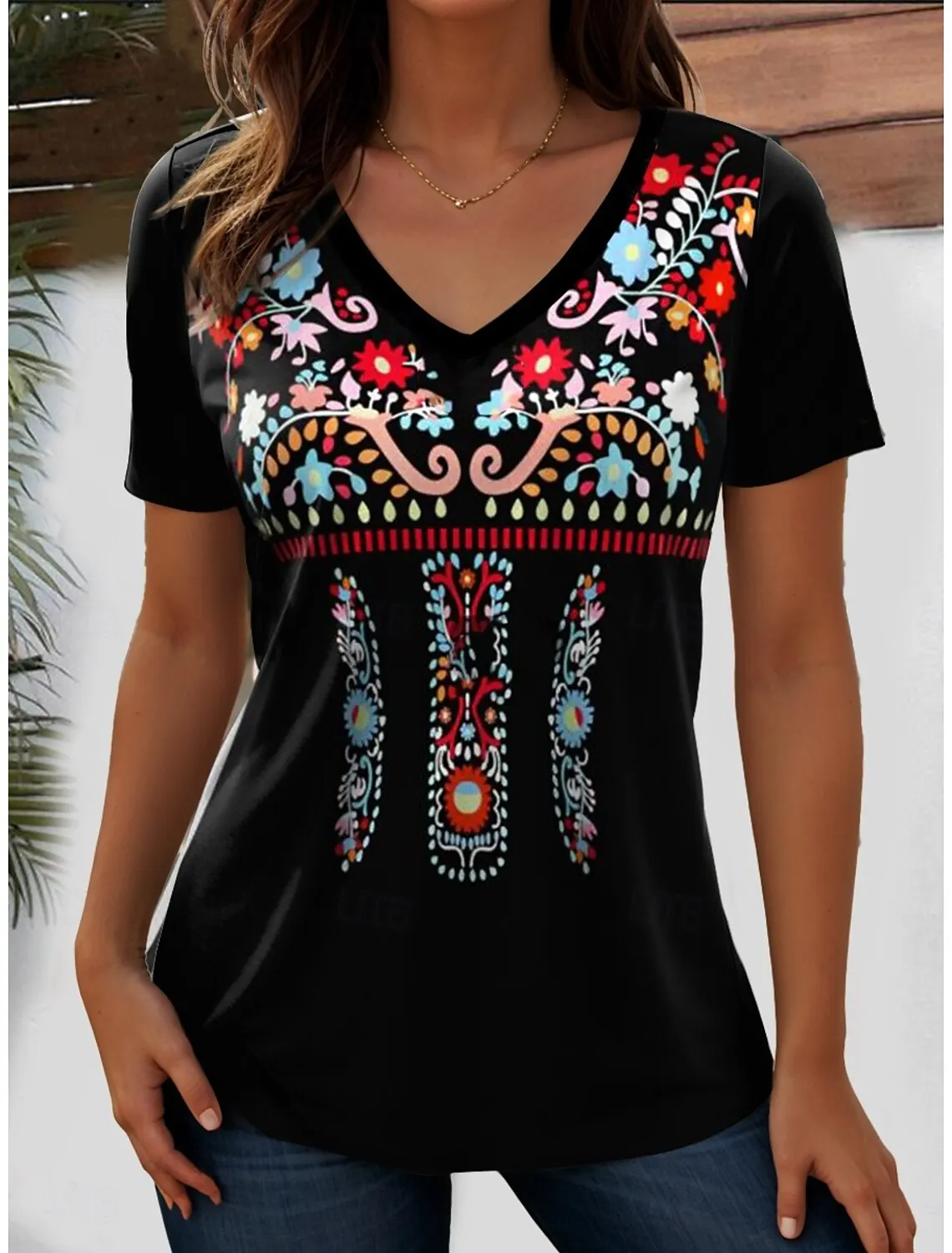 

Женская футболка с винтажным цветочным узором и 3d принтом, женская модная футболка большого размера с короткими рукавами, футболки, женская одежда