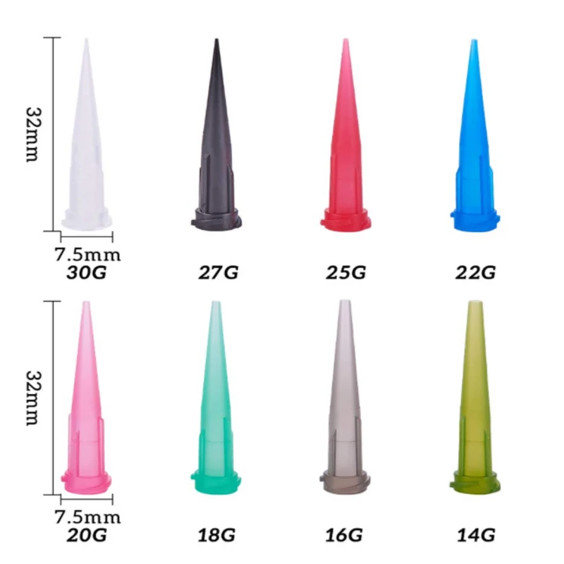 25Pcs 14G-30G Tt Plastic Conische Lijm Doseren Mondstuk Vloeibare Dispenser Doseren Naald Plastic Tapered Tips