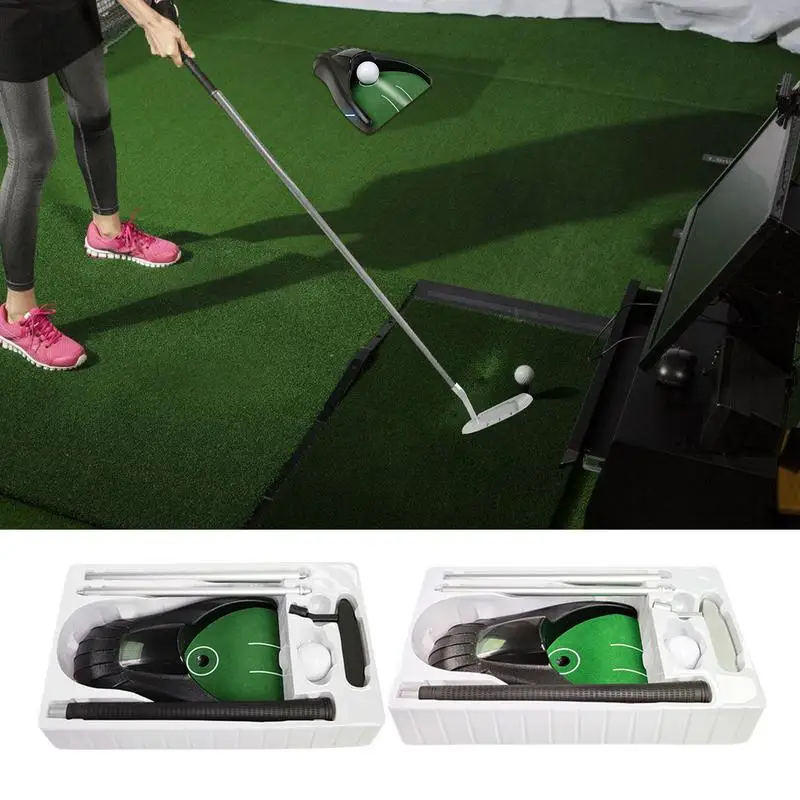 Golf Practice Putting Set para Homens, Golf Putting Set Liga de alumínio Auto Ball Return System Montar Clube Bola Bola de golfe Balanço Rod