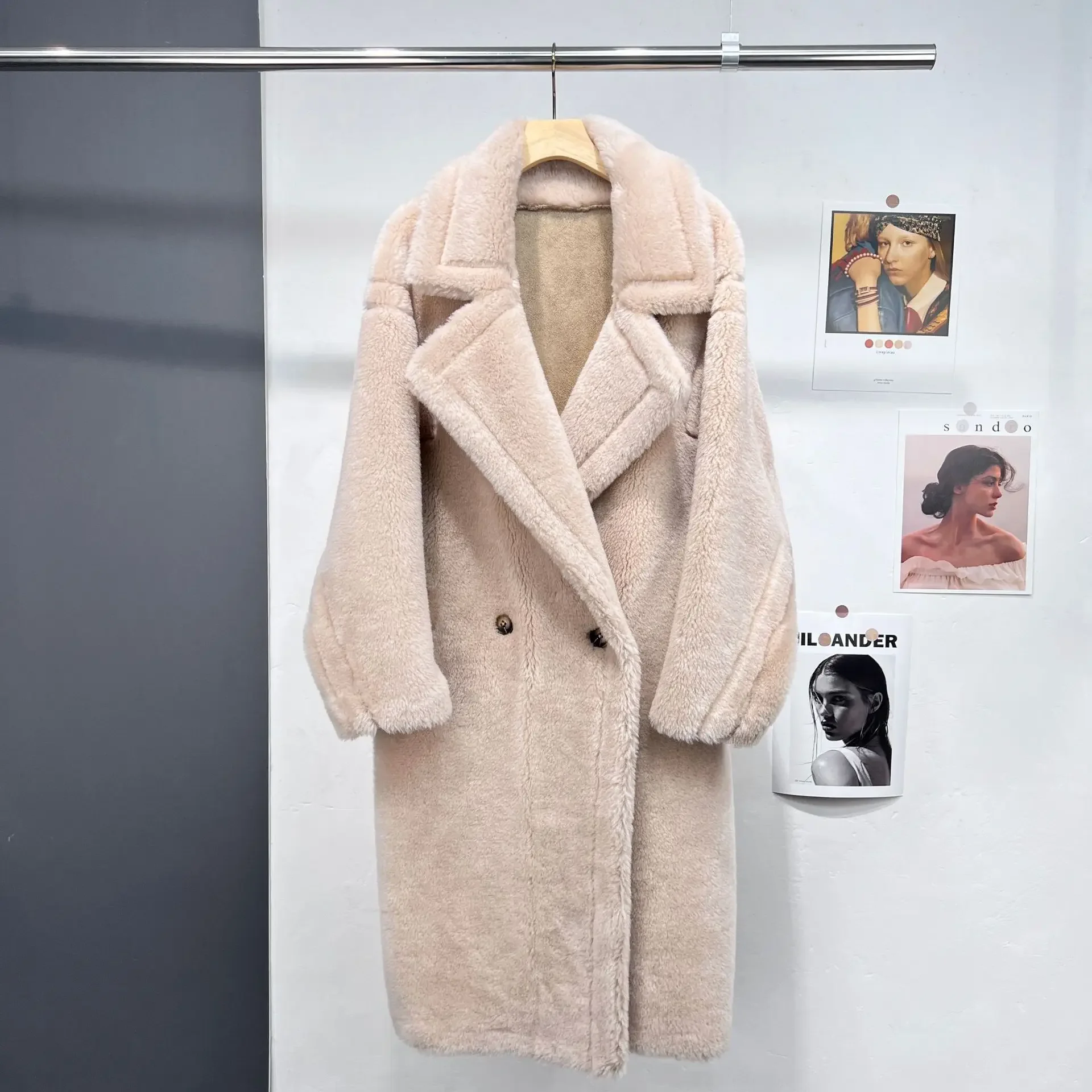 New Teddy Bear Coat Wool MaxTeddy Fur Coat Loose silhouette